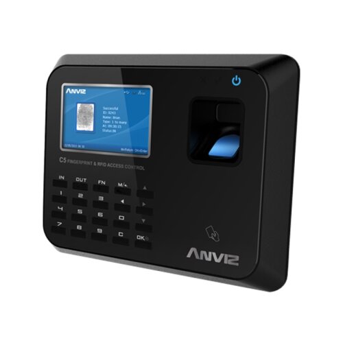 C5 - docházkový systém na otisk, kartu nebo kód, Wi-Fi, cloud